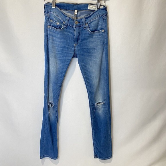 Rag & Bone Capri Jeans Sunset Women 25 Distressed Fray Raw Step Hem W1526K131 - Picture 3 of 15